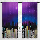 Superhero Rod Pocket Blackout Curtains for Boy Girl Bedroom, Super City Skyline Buildings Night Panorama Thermal Insulated Home Window Drapes for Living Room Darkening, 72x63 inch by TinyTreasures Baby Boutique