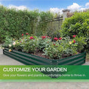 GARDMAX 8x4x1FT Galvanized Raised Garden Bed Kit, Metal Planter Boxes Outdoor with Easy Assembly, Large Garden Bed for Vegetables, Fruits, Flower, Herbs Rectangle Dark Green by CozyNest Decor