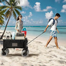 DXZ Beach Wagon Cart with Big Wheels for Sand – Folding Collapsible Wagon, Heavy Duty Wagons Carts Foldable for Beach, Camping, Outdoor Gear, Easy Setup Black Grey by GreenHaven Gardens