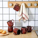 Hasense Coffee Mugs 8 oz, Ceramic Small Espresso Cups Set of 6, Mini Cups with Handle for Coffee, Tea and Cocoa, Modern Mugs for Mother's Day Gift, Dishwasher & Microwave Safe, Red by CozyNest Decor
