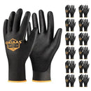 OKIAAS Men's Ultra-Thin and Lightweight Working Gloves with Grip, 12 Pairs, Black, Small by GreenHaven Gardens
