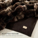 EVERGRACE Ultra Soft Luxury Fluffy Ridgeline Faux Rabbit Fur Throw Blanket, Thick Warm Bubble Throw for Bed, Cozy Plush Reversible Blankets for Couch, Chair, Sofa, Mocha Brown, 50x60 Inches, 870 GSM by CozyNest Decor