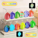 12PCS 3D Dragon Eggs with Dragon Inside, Easter Basket Stuffers Mini Easter Egg Set Articulated Unique Easter Basket Essentials for Adults Kids by TinyTreasures Baby Boutique
