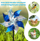 Hausse 10 Pack Reflective Pinwheels, Extra Sparkly Pinwheel, Bird Repellent Devices Deterrent to Scare Birds Away from Yard Patio Farm, Blue & Silver by CozyNest Decor