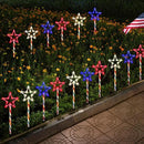 4th of July LED Big Star Pathway Lights Patriotic Lights Outdoor, for Memorial Day Independence Day Any Patriotic Decorations, 8 Mode Remote Control Solar Powered(2 Pack, 180 LED) by GreenHaven Gardens