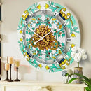The Gears Clock Wall Clock Italy Collection with Moving Gears (Amalfi, 24 inch Round) by CozyNest Decor