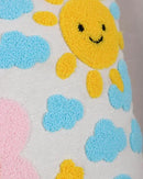 katre home madame & textile Throw Pillow Cover – Sun & Cloud Punch Needle Cushion 18x18 inch – Handmade Embroidered Boho Cotton Pillow for Couch, Bed or Nursery Room Decor by CozyNest Decor
