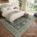 Washable 5x7 Area Rugs for Living Room, Boho Non-Slip Silicone Backing Rugs for Bedroom Dining Room Nursery Office, 0.3" Neutral Oriental Throw Carpet with 0.16" Cushioning Pad, Sage Green/Multi by TinyTreasures Baby Boutique