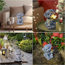 Solar Dog Statue Garden Decor with Butterfly Light – Waterproof Outdoor Yard Art for Patio, Lawn, Balcony for Mother’s Day, Father’s Day, Housewarming, Mom, Dad, Grandma, Men, Women by GreenHaven Gardens