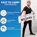 Pyle, Portable Digital Electronic Keyboard Piano 37 Keys with Microphone & Carry Strap, Built-in Sustain Controller, Rechargeable Battery-Karaoke Keyboard Compact Musical Keytar White by TinyTreasures Baby Boutique