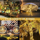 JMEXSUSS 2 Pack Solar String Lights Outdoor Waterproof, Each 33FT 100 LED Warm White Christmas Lights, Waterproof 8 Modes Copper Wire Solar Fairy Light for Outside Patio Tree Yard Garden Decorations by GreenHaven Gardens