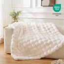 BENVWE Faux Fur Throw Blanket for Couch Bed - Fluffy Soft Thick Bubble Blanket for Living Room Home Decor - Mothers Day Birthday Gifts for Women, Cream White, 63" x 80" by CozyNest Decor