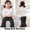 2 Pack Toddler Baby Girl Pants Flare Leggings Ribbed Knit Newborn Bell Bottoms Solid Ruffle Infant Pants for Girls by TinyTreasures Baby Boutique