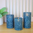 Flameless Candles with Remote - Battery Operated Candles with Timer, Flickering Real Wax LED Pillar Christmas Candles for Wedding, Table, Home Decorations (Blue, Set of 3) by CozyNest Decor