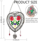 KY&BOSAM Heart Suncatchers I Love You Nana Tree of Life Stained Glass Panels Hangings for Windows Wind Chime Home Garden Outside Decor with Pressed Real Flower Heart in Glass Birthday Gifts for Women by GreenHaven Gardens