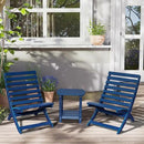 Adirondack Square Outdoor Side Table,2-Tier Storage Patio Side Table, HDPE End Tables for Backyard Pool Porch Garden Lawn(Blue) by GreenHaven Gardens
