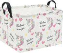 HIYAGON Rectangular Unicorn Basket Gift Baskets Empty Cute Storage Bin with Handles Nursery Room Decor(Unicorn) by TinyTreasures Baby Boutique