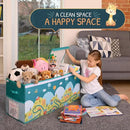 Extra Large Toy Storage Organizer with Lid - Sturdy, Collapsible Toy Chest Storage Box with Cute Design - Toys Bin with Dividers for Kids, Boys, Girls, Nursery, Bedroom, Play room 37"x16"x14" by CozyNest Decor