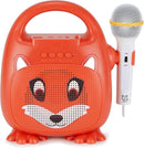 Singimals Kids Karaoke Speaker with Microphone - Unleash Your Child's Inner Superstar, Bluetooth v5.1, 12H Playtime, 5W Speaker, Multicolor LED Lighting, Asher The Fox by TinyTreasures Baby Boutique