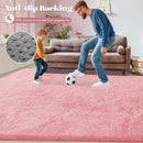 2x6 Runner Rug for Bedroom: Fluffy Shag Soft Washable Rugs Small Fuzzy Plush Indoor Carpet for Hallway Bedside Dorm Kids Girls Boys Room (Pink, 2'x6') by TinyTreasures Baby Boutique