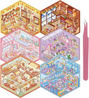 DIY 3D House Sticker, 6 Sets of Sticker Make Your Own Mini Shop Scenes Stickers for Kids Kawaii Cartoon Scene Stickers for Adult Relief Stress Pass The Time by TinyTreasures Baby Boutique