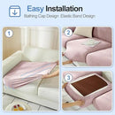 Couch Cushion Covers Individual Large Super Stretch Chenille (Softer Version) Sofa Cushion Covers, Couch Seat Covers Couch Slipcovers Furniture Protector (2PC, Pale Pink) by CozyNest Decor