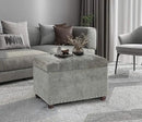 Joveco Storage Ottoman Foot Rest Stool, 24" Velvet Footstool Bench for Living Room Bedroom, Light Grey by CozyNest Decor