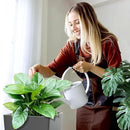 FENCY Set of 2 Tall Planters for Outdoor Plants, 24 Inch Large Tapered Pots with Drainage Trays, Weather-Resistant Plastic Plant Containers for Patio, Porch, Garden, Front Door Decor,Gray by CozyNest Decor