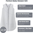 SWEET DOLPHIN Baby Sleep Sack 12-18 Months - 100% Cotton 2-Way Zipper TOG 0.5 Infant Wearable Blanket, Newborn Essentials Toddler 3 Pack Sleeping Sacks - Grey by TinyTreasures Baby Boutique