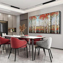 Mofutinpo Large Framed Wall Decor canvas Red Leaves White Birch Tree Wall Art For Living Room bedroom rustic kitchen Modern painting Artwork 29x58 Large Size Black Framed by CozyNest Decor