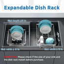 MAJALiS Expandable in Sink Dish Drying Rack - Adjustable Capacity (11.3''-17''L) Stainless Steel Over Sink Dish Drainers Rack for Kitchen Sink with Utensil Holder, Silver by CozyNest Decor