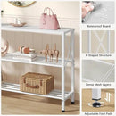 Hoctieon White Industrial Console Table, 3 Tier Entryway Tables, Hallway Desk, Narrow Sofa Tables with Shelves, Entrance Table for Entryway, Living Room, Foyer, Hallway, Office, White by CozyNest Decor
