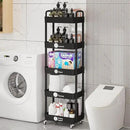 Laiensia Storage Cart,Multifunction Utility Rolling Cart Kitchen Storage Organizer,Mobile Shelving Unit Cart with Lockable Wheels for Bathroom,Laundry,with Classified Stickers by CozyNest Decor