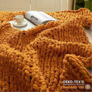 WESHIONGOO Chunky Knit Blanket Throw 50"×60" Knitted Throw Blankets for Couch Bed Fall Throw Blanket Fluffy Soft Blanket with Jumbo Chenille Yarn Thick 100% Handmade (Burnt Orange) by CozyNest Decor