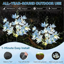 Neporal Solar Flowers Outdoor Waterproof IP65, 5-Head Snow Lotus with 20+ Flowers, Warm LED Light & 2 Lighting Modes, Decorative Solar Lights Outdoor Garden, Yard, Pathway, Flower Bed (2-Pack, Blue) by GreenHaven Gardens
