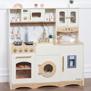 Wooden Play Kitchen for Kids with Realistic and Interactive Features, Includes 20 Toy Kitchen Accessories, Ideal Pretend Playset Gift for Kids and Toddlers Ages 3+ by TinyTreasures Baby Boutique