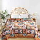 Boho Throw Blanket for Bed - 100% Pure Cotton Ultra Soft Rustic Quilt - Farmhouse Decor Bed Blankets, All Season Rustic Throw for Sofa Couch Chair(60"×80", Art Squares) by CozyNest Decor