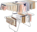 SONGMICS Clothes Drying Rack, Foldable 2-Level Laundry Drying Rack, Free-Standing Laundry Airer, with Height-Adjustable Wings, 33 Drying Rails, Sock Clips, Silver and Blue ULLR53BUV1 by CozyNest Decor