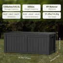 150 Gallon Waterproof Large Resin Deck Box Indoor/Outdoor Lockable Storage Container and Seating for Garden, Pool, and Patio (150 Gallon, Black) by GreenHaven Gardens