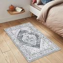 Lahome Boho Washable Rugs for Entryway - 2x3 Small Non-Slip Kitchen Rug Throw Lightweight Area Rugs for Bedroom Grey Print Oriental Distressed Bathroom Mat Floor Doormat Carpet for Laundry Living Room by TinyTreasures Baby Boutique