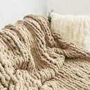 Chunky Knit Blanket Throw 40"×40", Chenille Throw Blankets, Handmade Warm & Cozy Blanket Couch Bed Home Decor, Soft Breathable Fleece Banket, Christmas for Couch Bed Sofa Best Gift (Tan) by CozyNest Decor