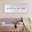 As for Me and My House We Will Serve the Lord Wall Decor - 32" x 12" Large Rustic Family Living Room Wood Framed Home Sign Joshua 24 15 Christian Bible Verse Plaque Hanging Wall Art(White) by CozyNest Decor