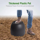 12/10/9 Large Modern Plant Pots, Plastic Planters with Drainage Holes and Saucers for Indoor Outdoor Plants Flowers, Black by GreenHaven Gardens