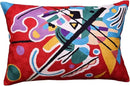 Lumbar Kandinsky Red Abstract Pillow Cover Modern Throw Pillowcase Modern Chair Cushion Red Contemporary Pillowsham Farmhouse Couch Cushions Hand Embroidered Wool Size 14x20 by CozyNest Decor