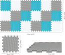 qqpp EVA Rubber 18 Tiles Interlocking Puzzle Foam Floor Mats - Baby Play Mat for Playing | Exercise Mat for Home Workout. White, Gray, Dark Green. QC-ALPb18N by TinyTreasures Baby Boutique