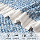 MIULEE Super Soft Throw Blanket for Couch, Blue Cozy Fluffy Warm Blankets Knit Throw Blankets for Sofa, Bed, Chair, Living Room, Camping, Picnic, 50 x 60 inch by CozyNest Decor