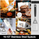HAUSHOF Large Grilling Accessories, BBQ Grill Set, Heavy Duty Stainless Steel Barbecue Utensils with 16-1/2" Spatula, Brush, Fork, Tongs, Skewers, Thermometer, Bag, Ideal Gift, 15PCS by GreenHaven Gardens