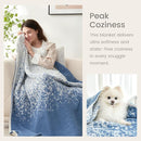 Snuggle Sac Blue Blanket Twin Size for Bed and Sofa, Reversible Super Soft Blankets Warm Cozy Knit Blankets Fuzzy Plush Lightweight for Couch, Picnic, Ombre Blue, 60x80 inches by TinyTreasures Baby Boutique