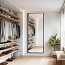 Black Bathroom Mirror, 72x30 Inch Rectangular Deep Frame Mirror, Large Wall Mounted Bathroom Vanity Mirror Over Sink for Bedroom,Restroom, Living Room, Hangs Vertically or Horizontally by CozyNest Decor