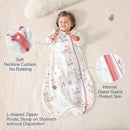 Baby Sleep Sack 12-18 Months, Cotton Detachable Long Sleeve Sleep Sack, 2.5 Tog Toddler Sleeping Sack with Temperature Strips, 2-Way Zipper Wearable Blankets for Newborns, Bunny by TinyTreasures Baby Boutique